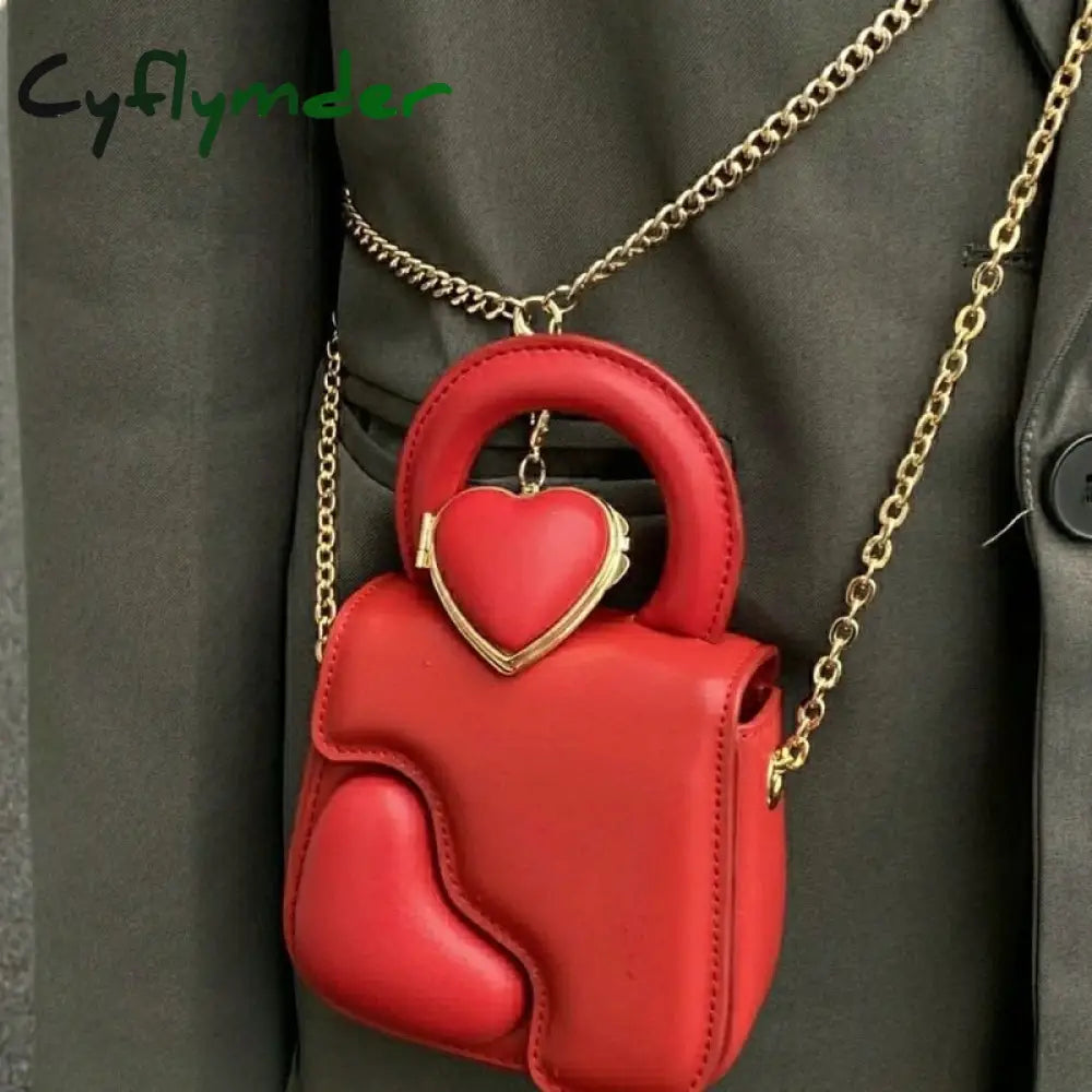 Cyflymder Fashion Crossbody Messenger Bag For Women Advanced Pu Leather Shoulder Heart Coin Purse