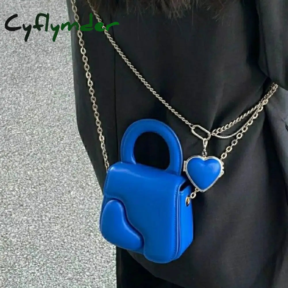 Cyflymder Fashion Crossbody Messenger Bag For Women Advanced Pu Leather Shoulder Heart Coin Purse