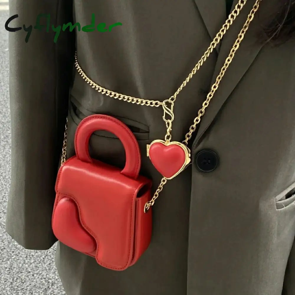 Cyflymder Fashion Crossbody Messenger Bag For Women Advanced Pu Leather Shoulder Heart Coin Purse