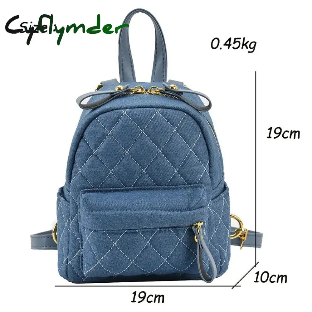 Cyflymder Fashion Denim Women Backpack Luxury Designer Backpacks Small School Bag For Girls Cute