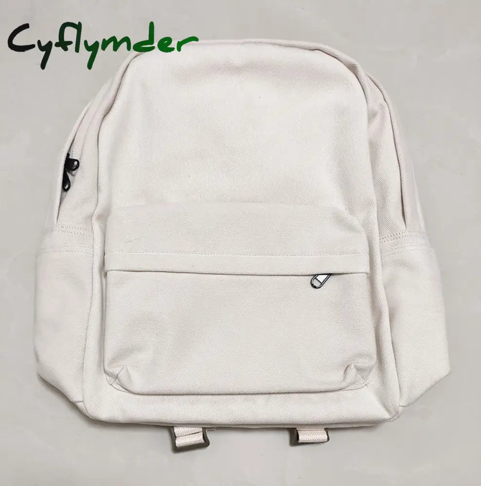 Cyflymder Fashion Female Bookbag Cotton Women Backpack For Teenagers Girl College Men Black School