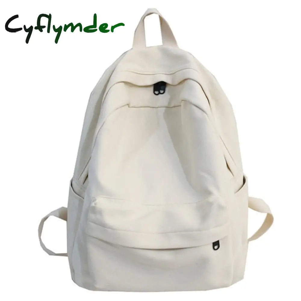 Cyflymder Fashion Female Bookbag Cotton Women Backpack For Teenagers Girl College Men Black School