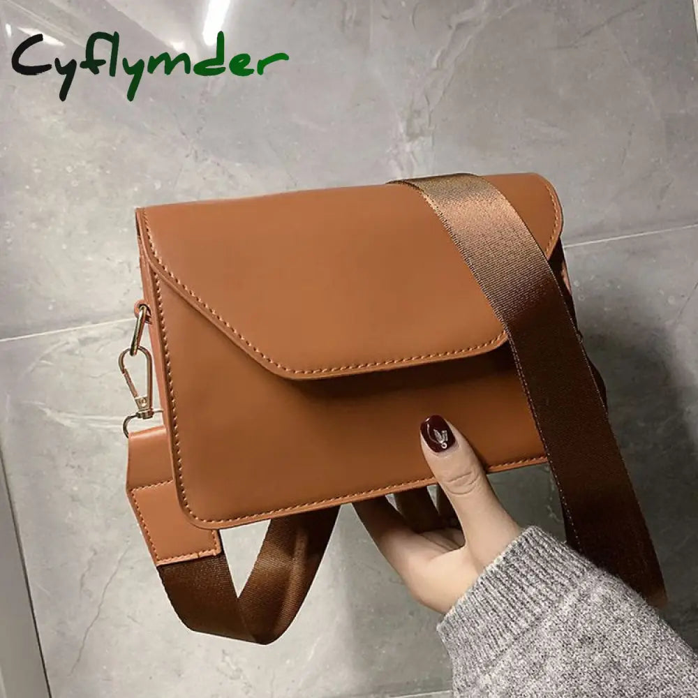 Cyflymder Fashion Flap Crossbody Bags For Women Pu Leather Small Square Bag Clutches Casual