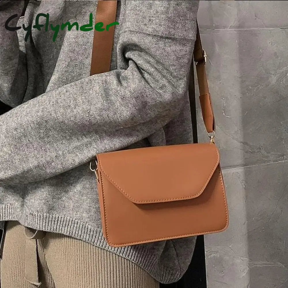 Cyflymder Fashion Flap Crossbody Bags For Women Pu Leather Small Square Bag Clutches Casual