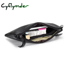 Cyflymder Fashion Genuine Leather Wallets For Women Simple Red Wallet Female Long Coin Purse