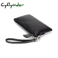 Cyflymder Fashion Genuine Leather Wallets For Women Simple Red Wallet Female Long Coin Purse