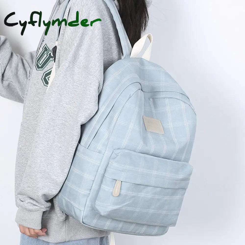 Cyflymder Fashion Girl College School Bag Casual New Simple Women Backpack Striped Book Packbags