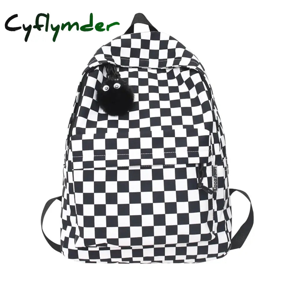 Cyflymder Fashion Girls Plaid Backpack Waterproof Leisure Shoulder Bag Women Laptop Mochila Bookbag