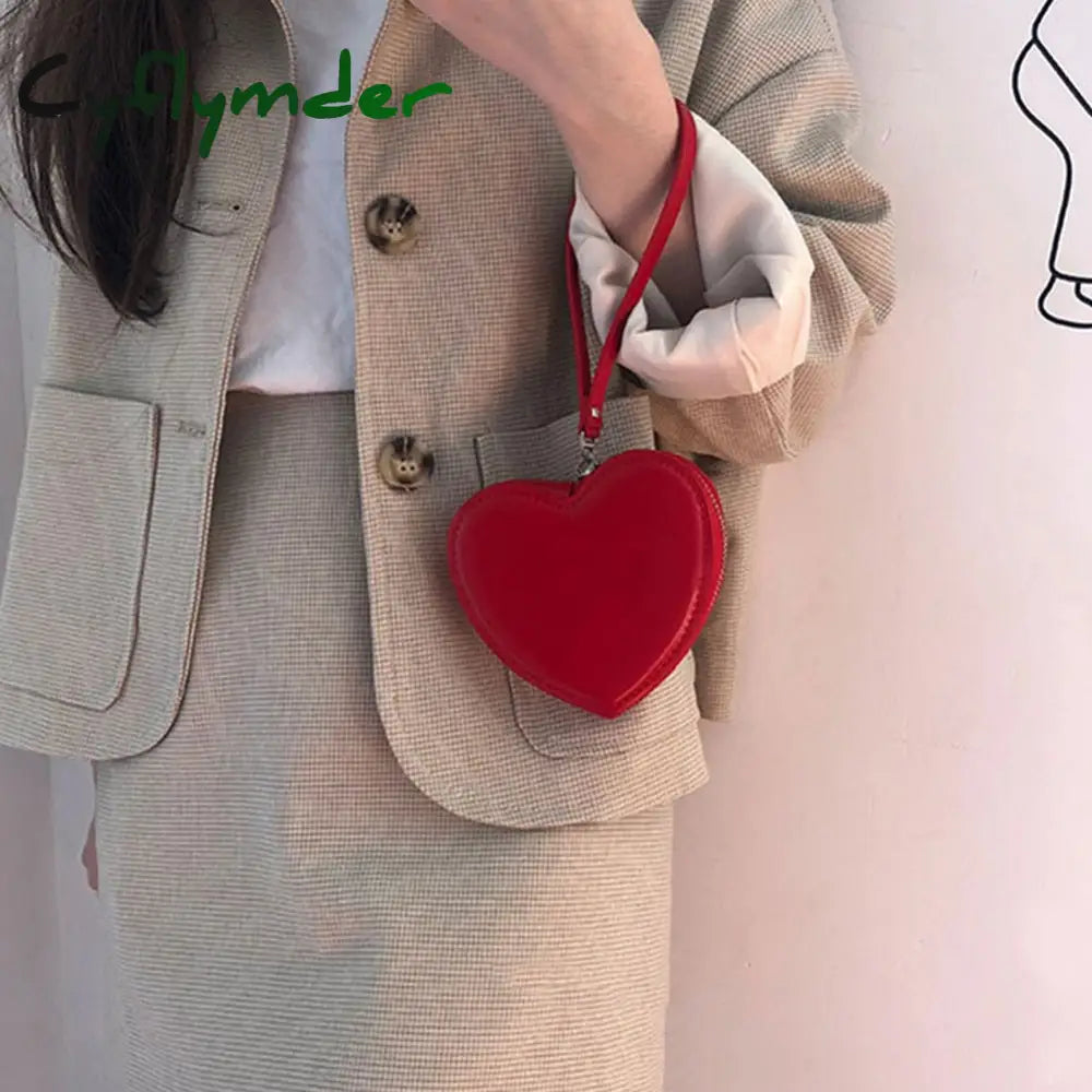 Cyflymder Fashion Heart Shaped Mini Money Purse Women Handbag Top-Handle Bag Female Clutch Ladies