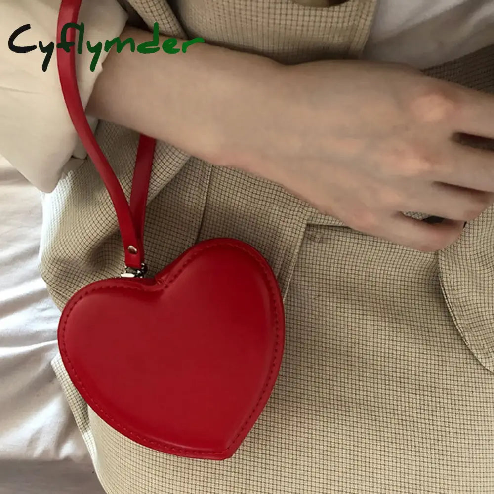 Cyflymder Fashion Heart Shaped Mini Money Purse Women Handbag Top-Handle Bag Female Clutch Ladies