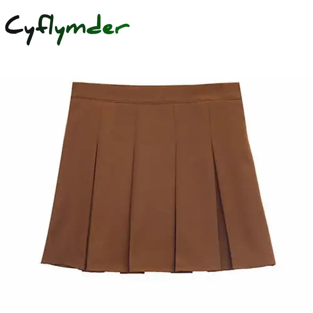 Cyflymder Fashion Hot Girl Knitting Suit Sling Sweater Cardigan Coat Autumn Winter Pleated Short Skirt Sweet Elegant