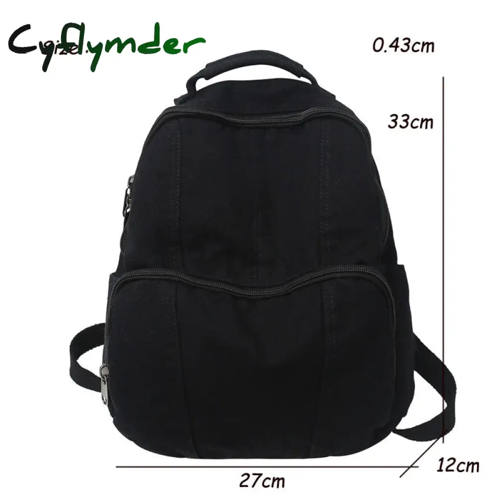 Cyflymder Fashion Ladies Canvas School Backpack Trendy Cool Boy Girl Travel Student Bag Male Female