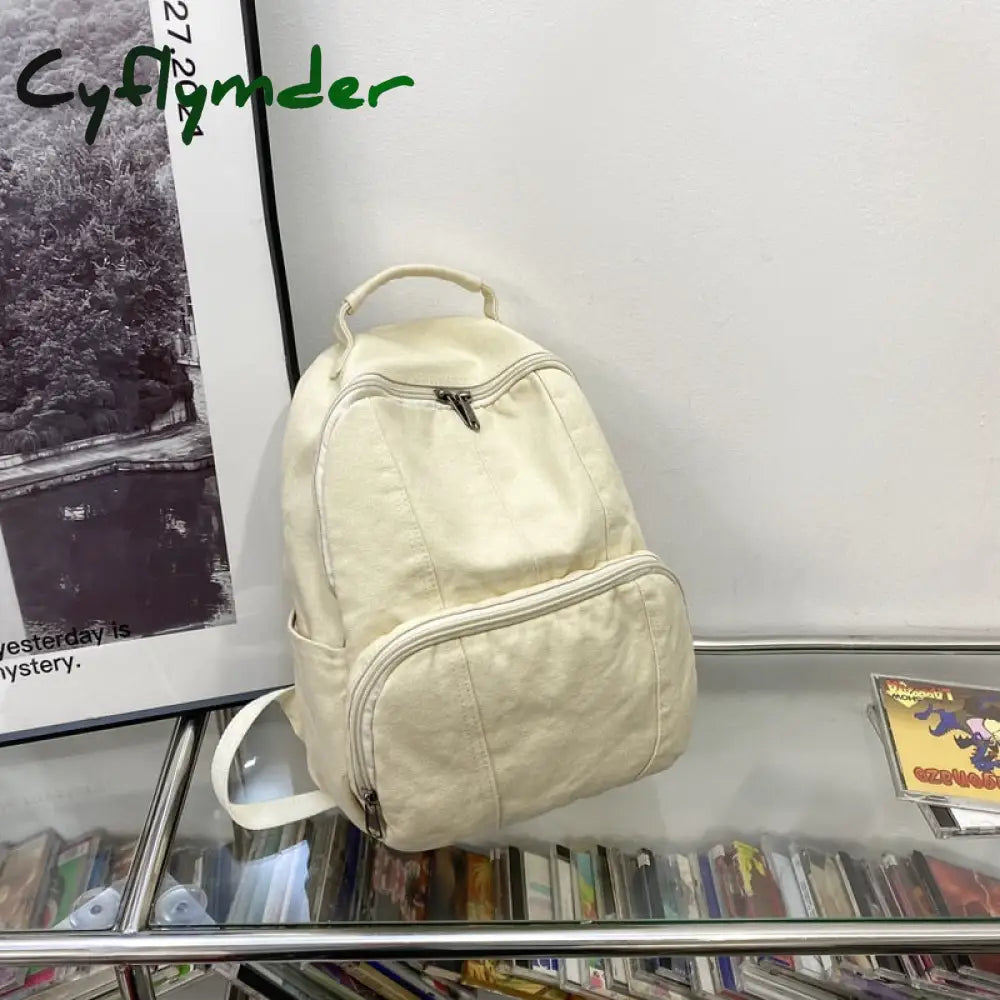 Cyflymder Fashion Ladies Canvas School Backpack Trendy Cool Boy Girl Travel Student Bag Male Female