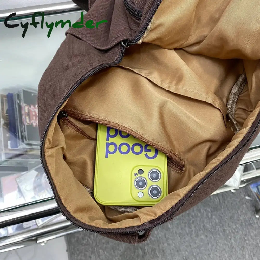Cyflymder Fashion Ladies Canvas School Backpack Trendy Cool Boy Girl Travel Student Bag Male Female