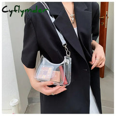 Cyflymder Fashion Ladies Jelly Candy Color Clear Underarm Bag Women Casual Handbags Purse Mobile