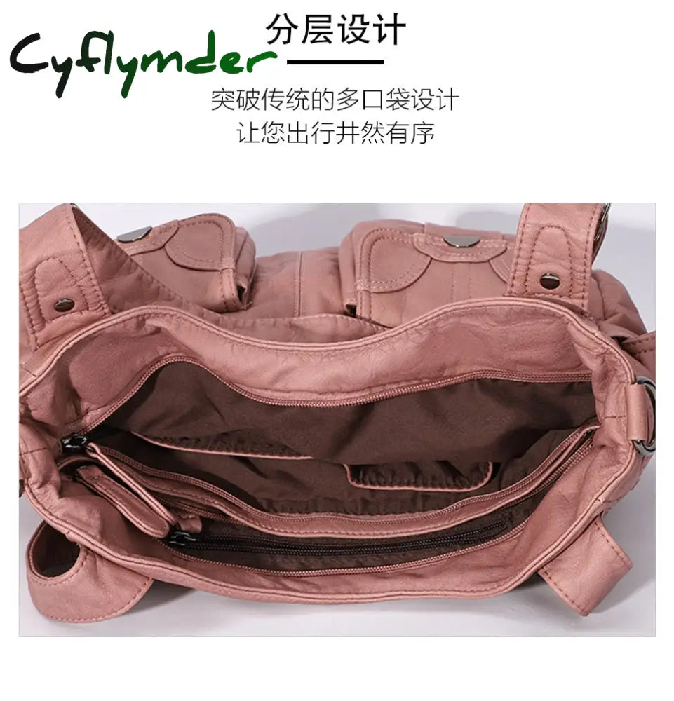 Cyflymder Fashion Ladies Shoulder Bag Europe And America Large Capacity Wash Messenger Female New