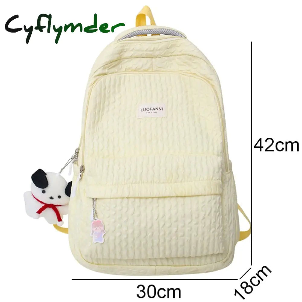 Cyflymder Fashion Lady Cute Pink Laptop Female Travel Book Bag Trendy Cool Women New College
