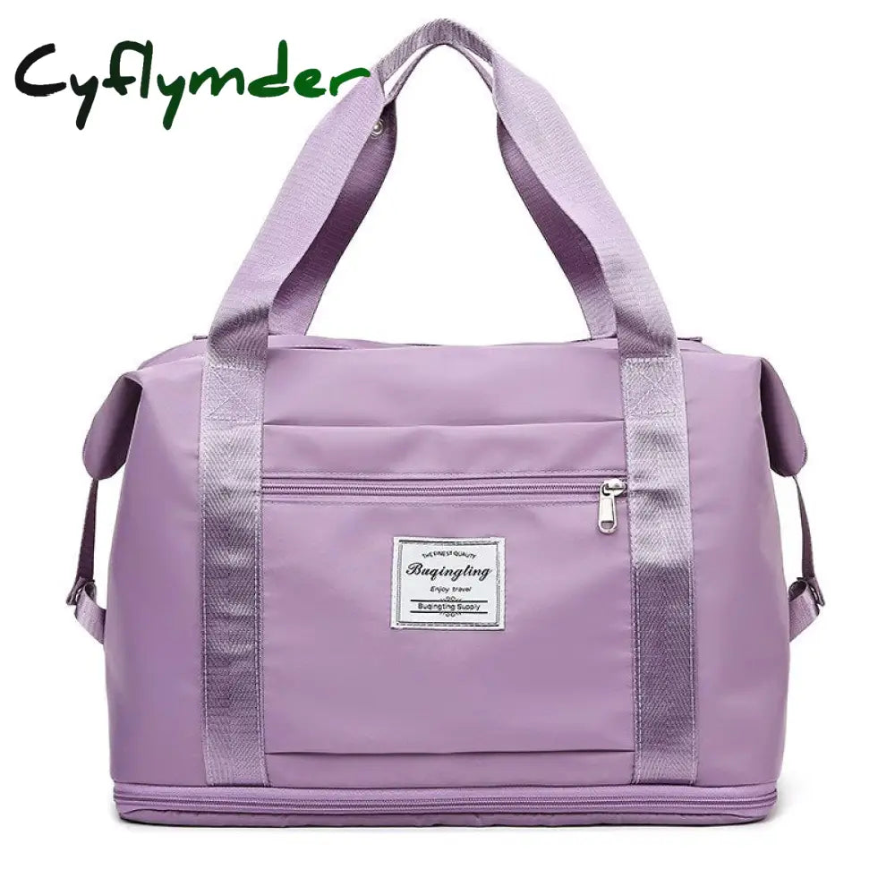 Cyflymder Fashion Large Travel Cabin Tote Bag Handbag Nylon Waterproof Shoulder Women Weekend Gym