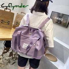 Cyflymder Fashion Large Travel Cabin Tote Bag Handbag Nylon Waterproof Shoulder Women Weekend Gym