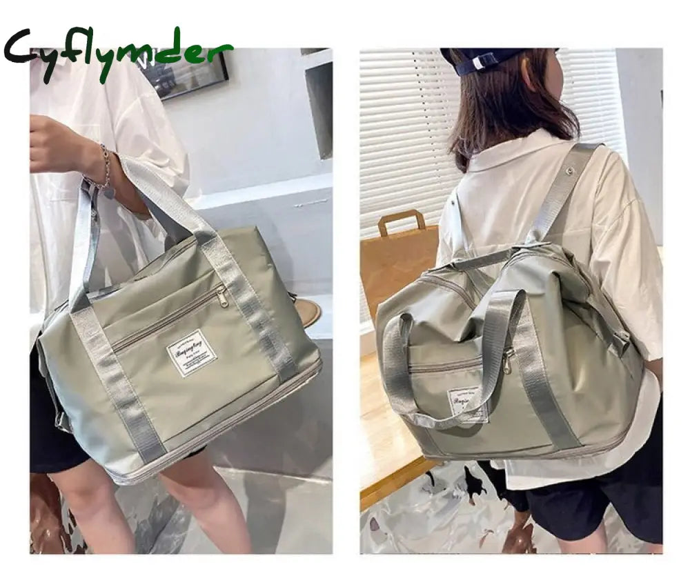 Cyflymder Fashion Large Travel Cabin Tote Bag Handbag Nylon Waterproof Shoulder Women Weekend Gym