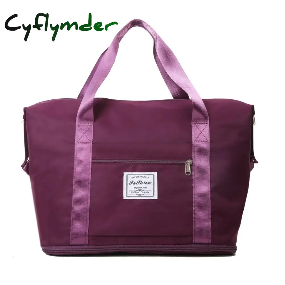 Cyflymder Fashion Large Travel Cabin Tote Bag Handbag Nylon Waterproof Shoulder Women Weekend Gym