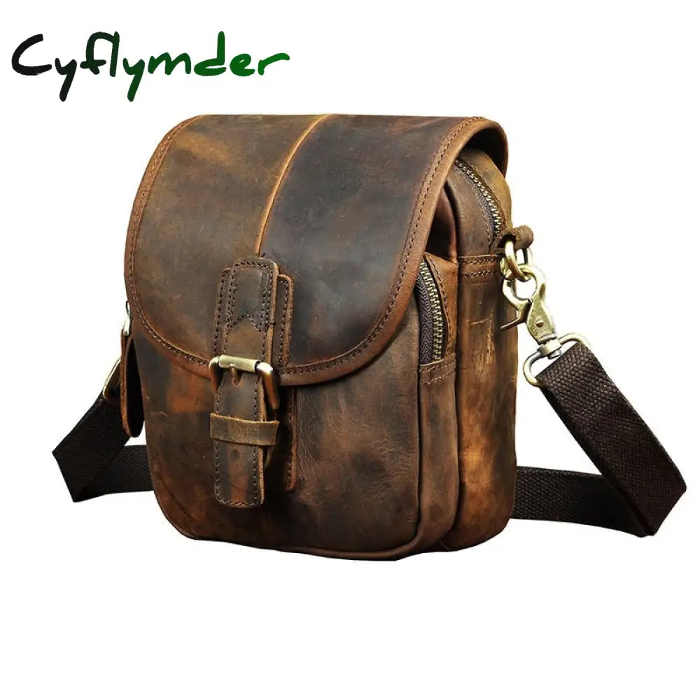 Cyflymder Fashion Leather Multifunction Travel Crossbody Satchel Messenger Bag Design Cigarette