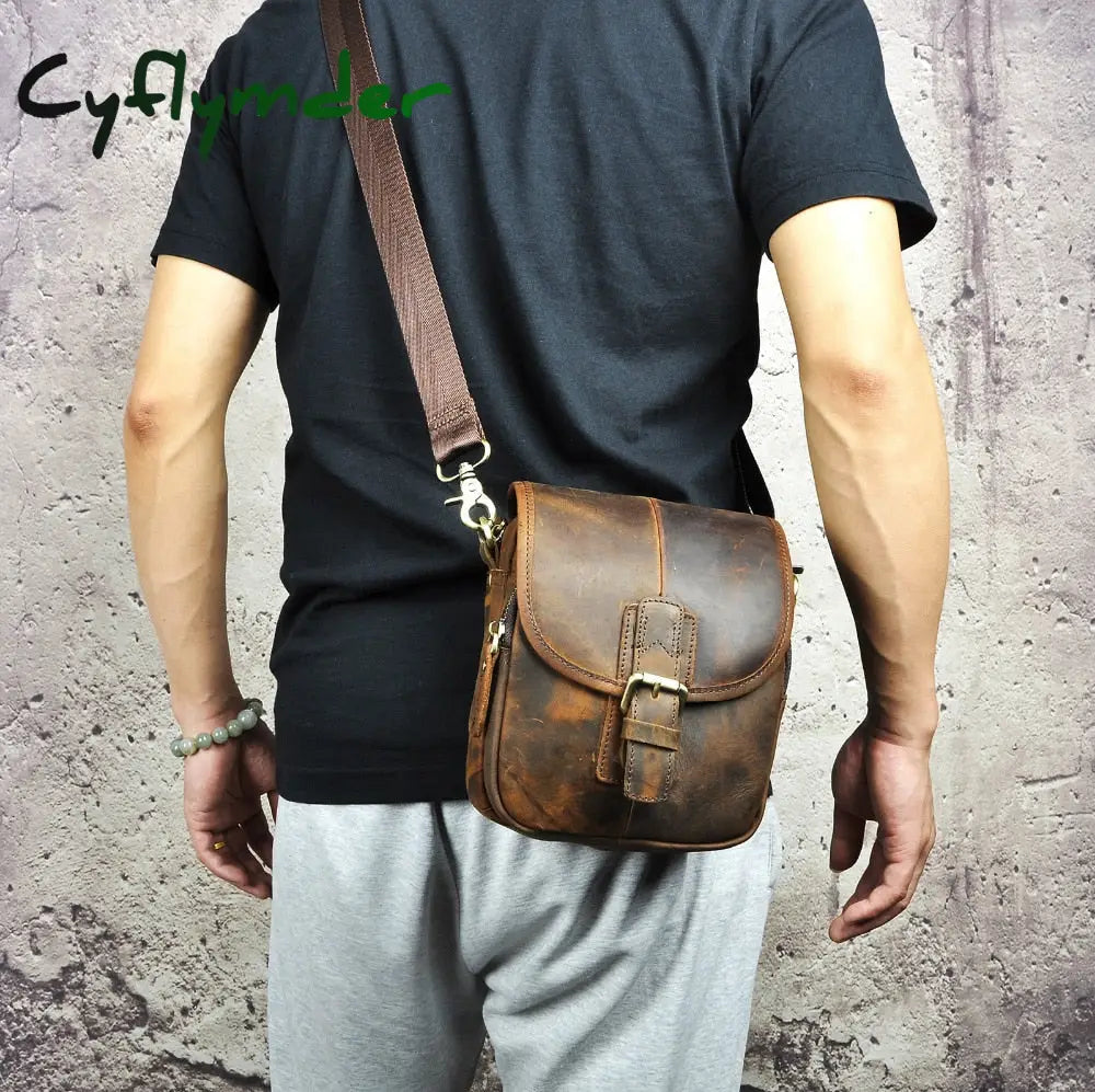 Cyflymder Fashion Leather Multifunction Travel Crossbody Satchel Messenger Bag Design Cigarette