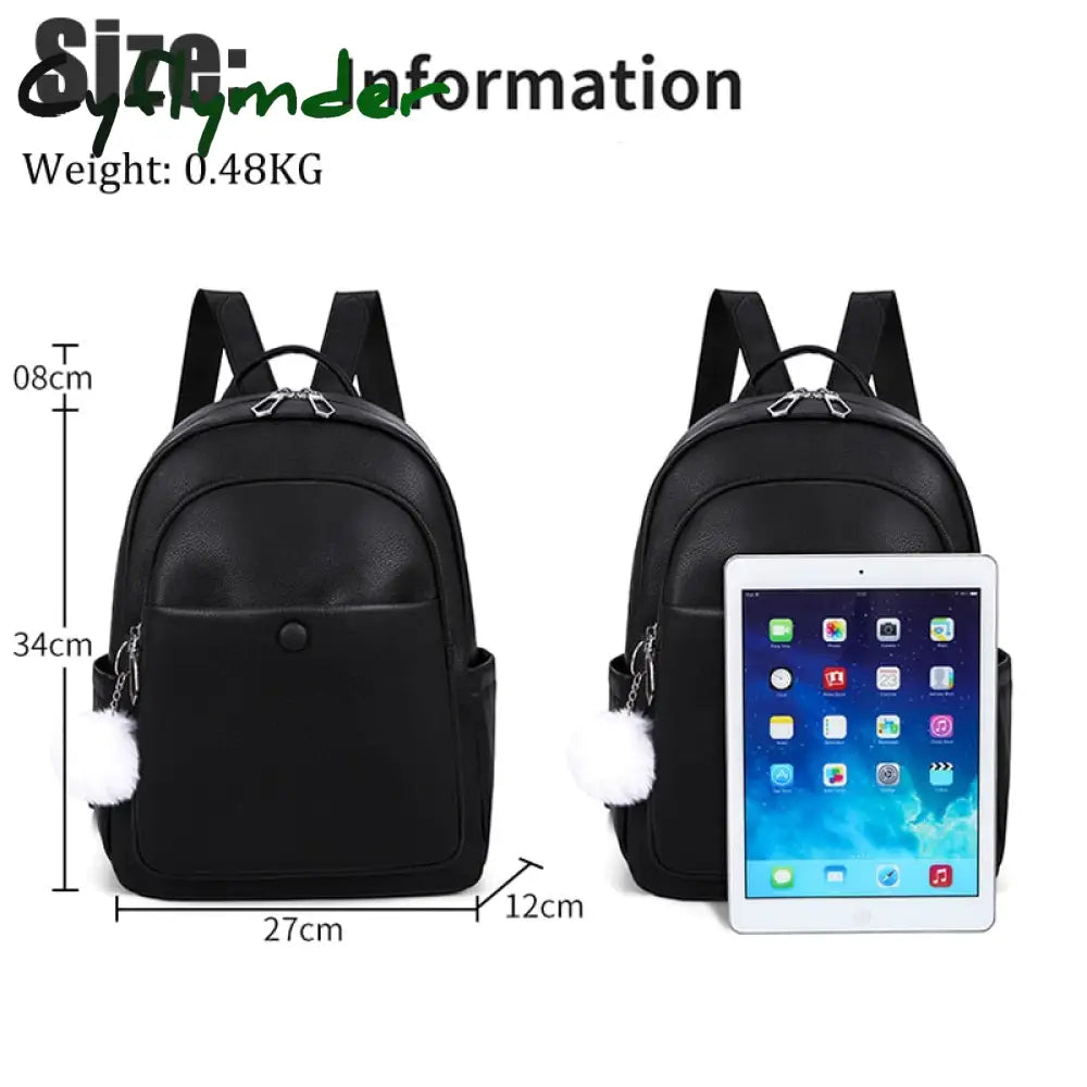 Cyflymder Fashion Leather Women Backpack For Teenager Girls Female Backpack Small Pu Travel