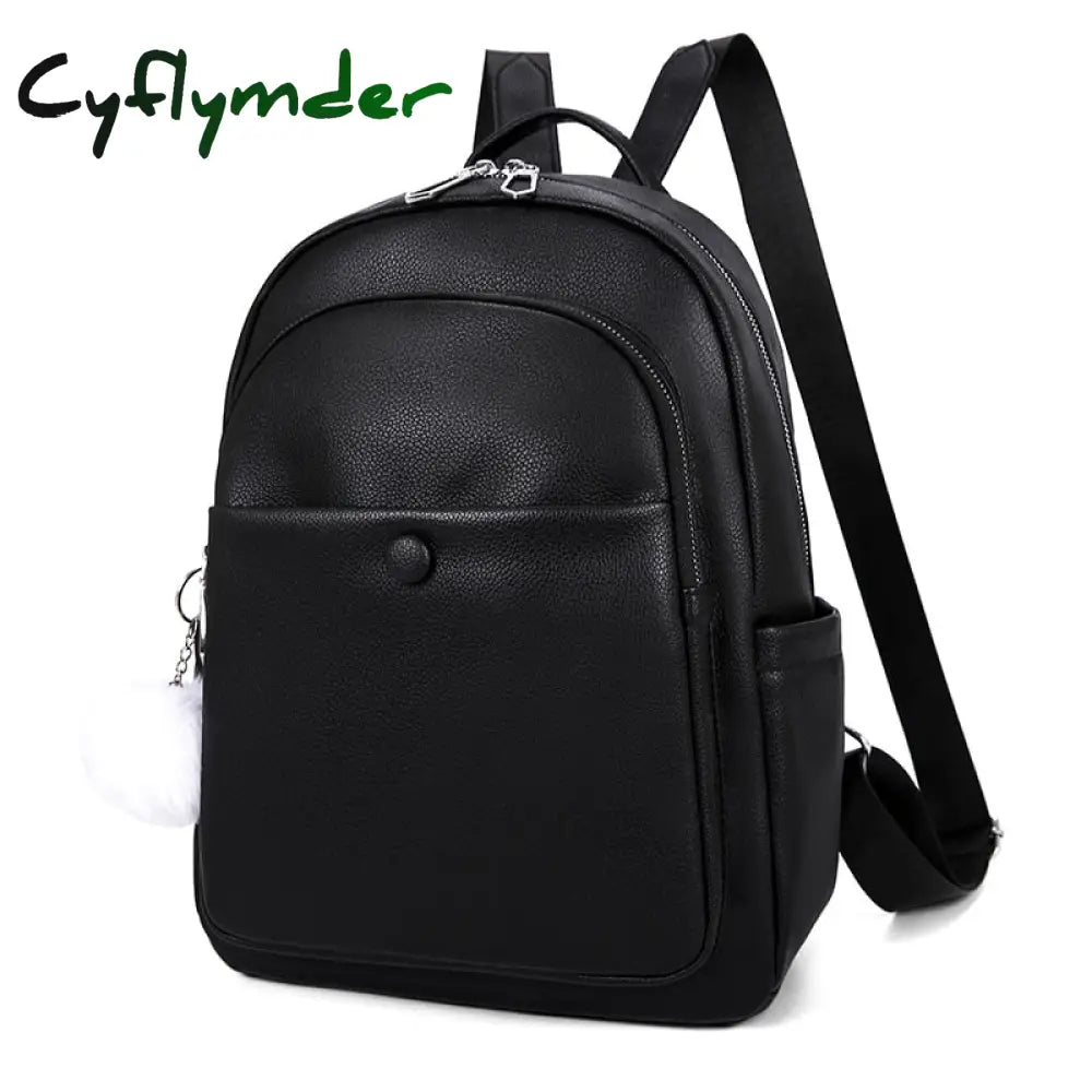 Cyflymder Fashion Leather Women Backpack For Teenager Girls Female Backpack Small Pu Travel