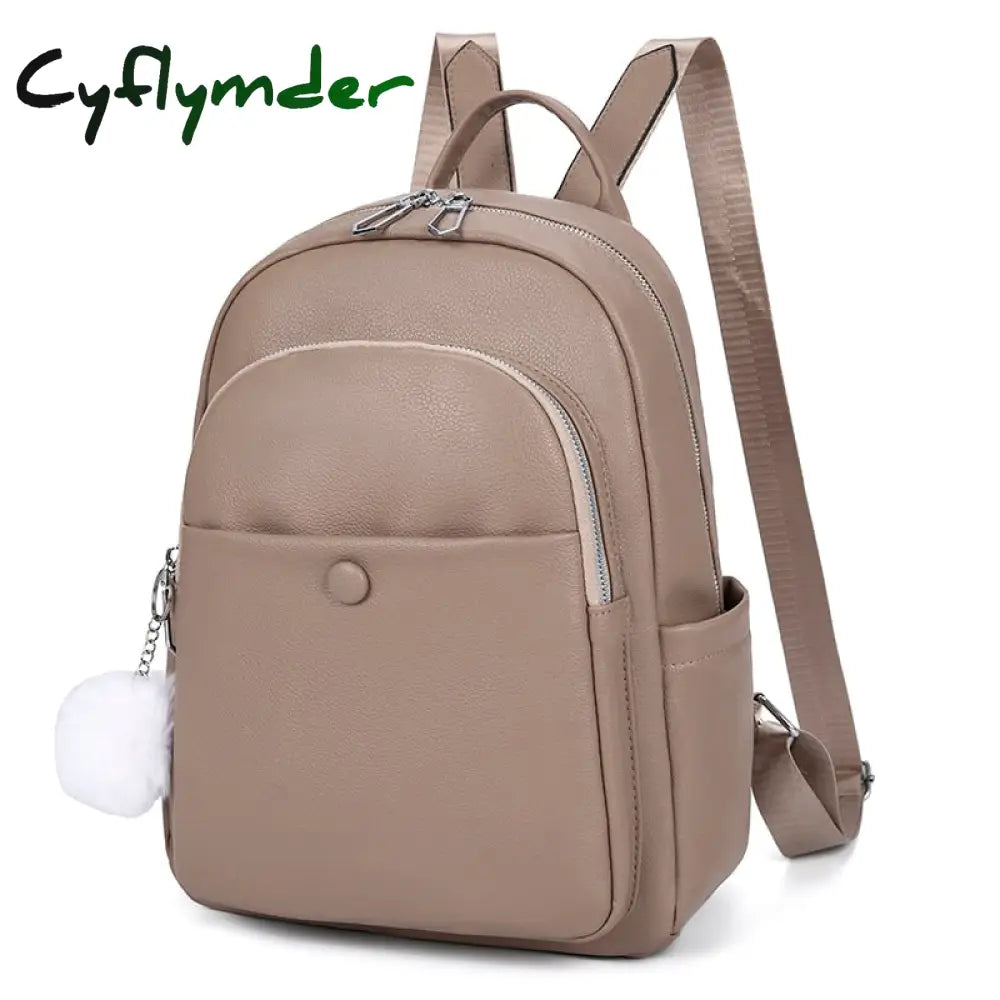 Cyflymder Fashion Leather Women Backpack For Teenager Girls Female Backpack Small Pu Travel