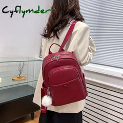 Cyflymder Fashion Leather Women Backpack For Teenager Girls Female Backpack Small Pu Travel