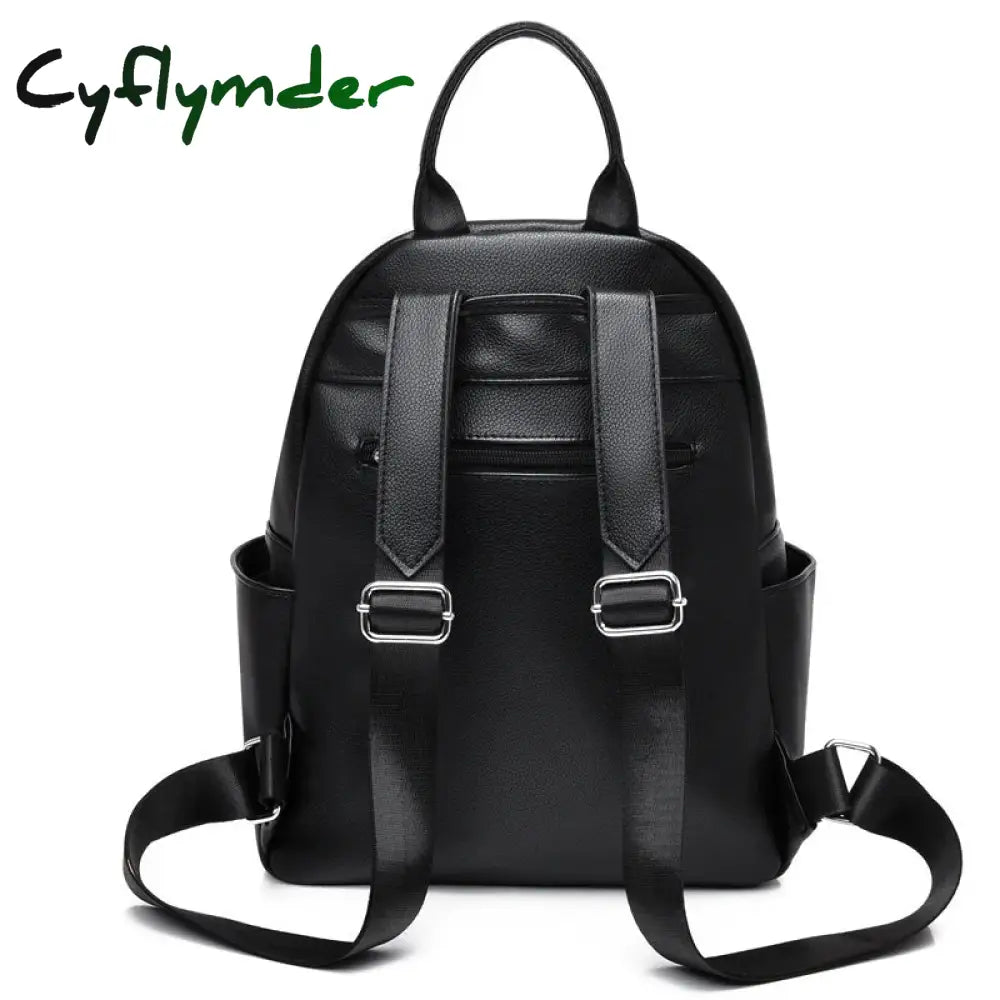 Cyflymder Fashion Leather Women Backpack Soft Large Backpacks Female High Capacity School Bags For