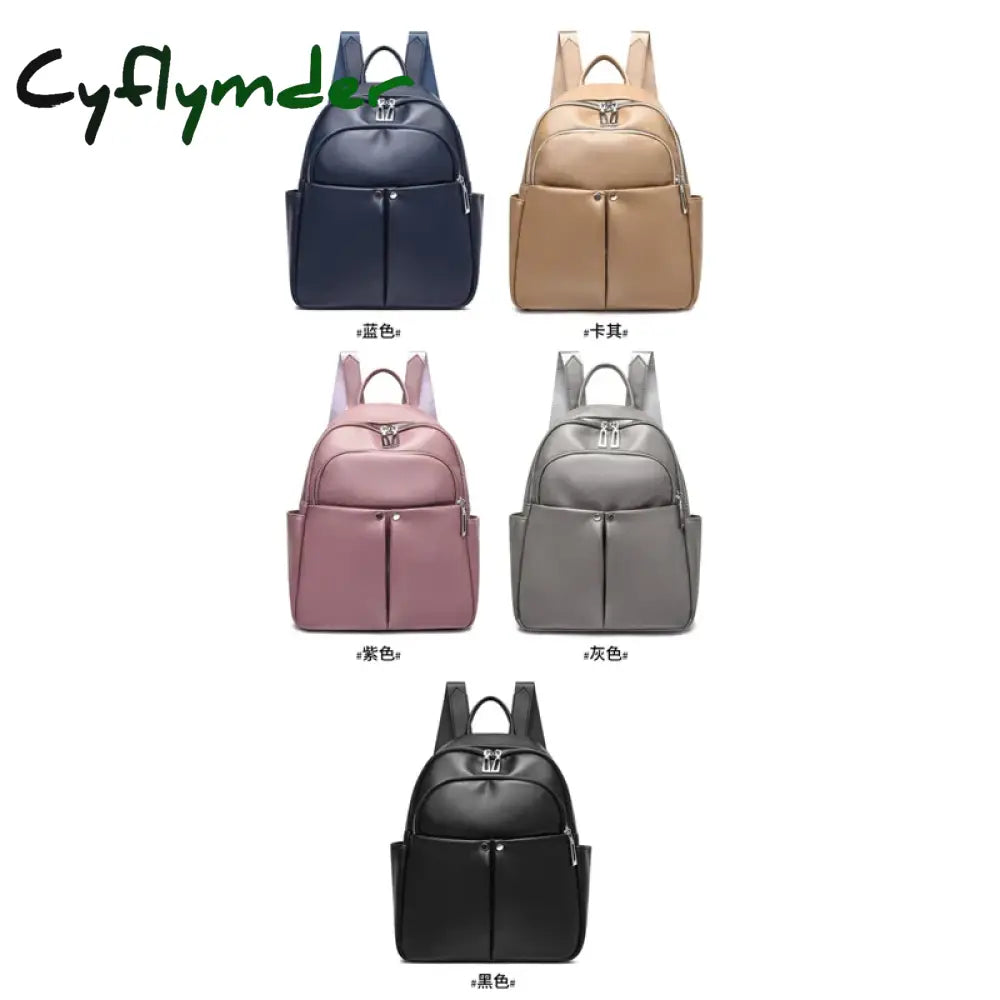 Cyflymder Fashion Leather Women Backpack Soft Large Backpacks Female High Capacity School Bags For