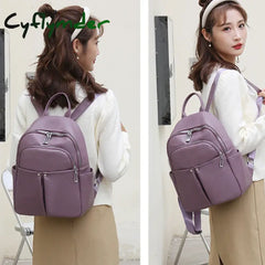 Cyflymder Fashion Leather Women Backpack Soft Large Backpacks Female High Capacity School Bags For