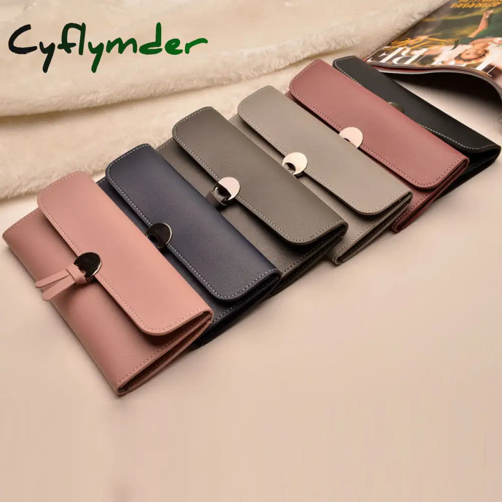 Cyflymder Fashion Long Women Wallets High Quality Pu Leather Women’s Purse And Wallet Design Lady