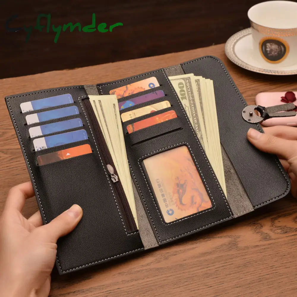 Cyflymder Fashion Long Women Wallets High Quality Pu Leather Women’s Purse And Wallet Design Lady