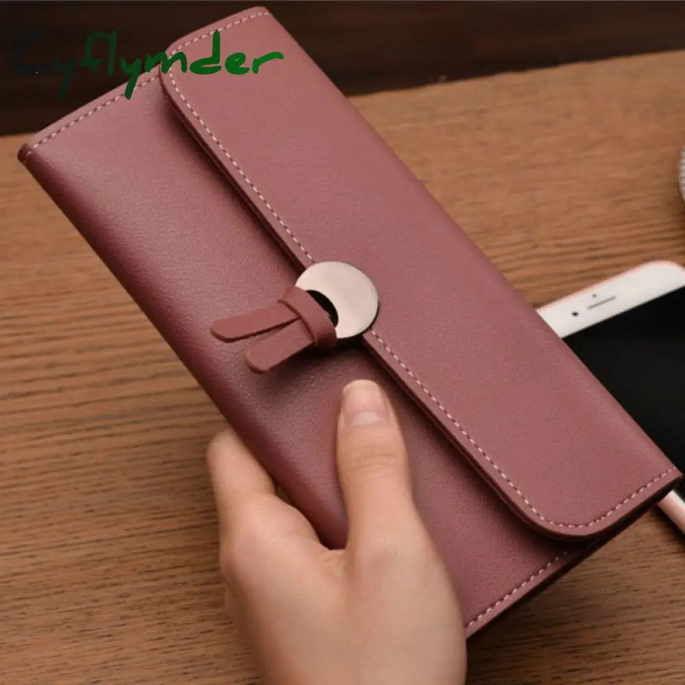 Cyflymder Fashion Long Women Wallets High Quality Pu Leather Women’s Purse And Wallet Design Lady