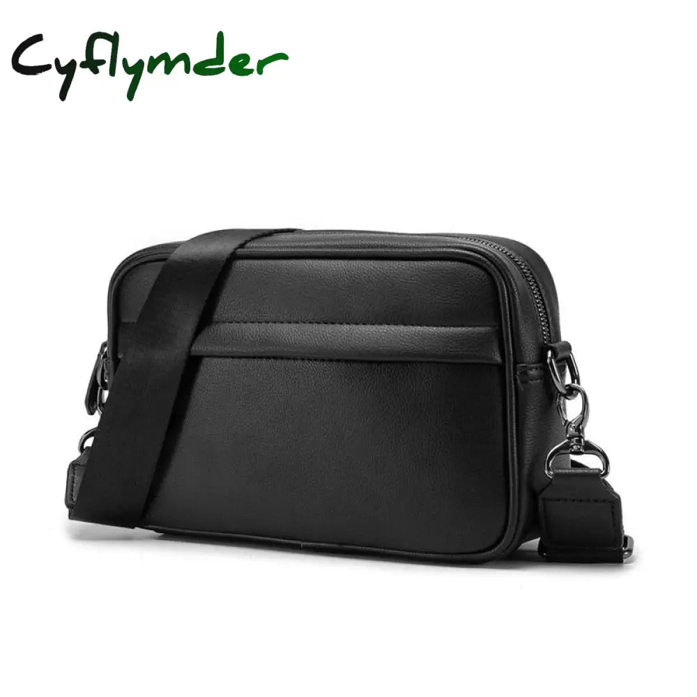 Cyflymder Fashion Luxury Men’s Crossbody Bag Business Pu Leather Shoulder Bags Men Solid Flap