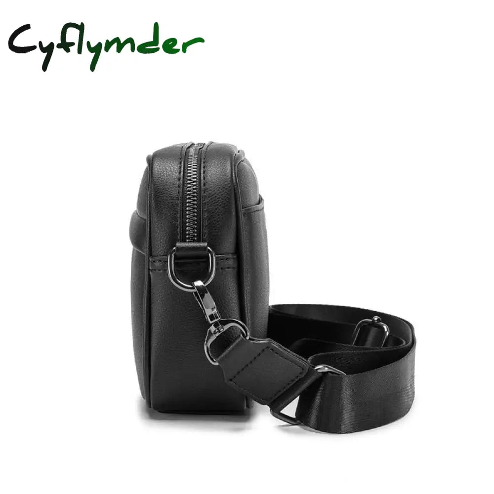 Cyflymder Fashion Luxury Men’s Crossbody Bag Business Pu Leather Shoulder Bags Men Solid Flap