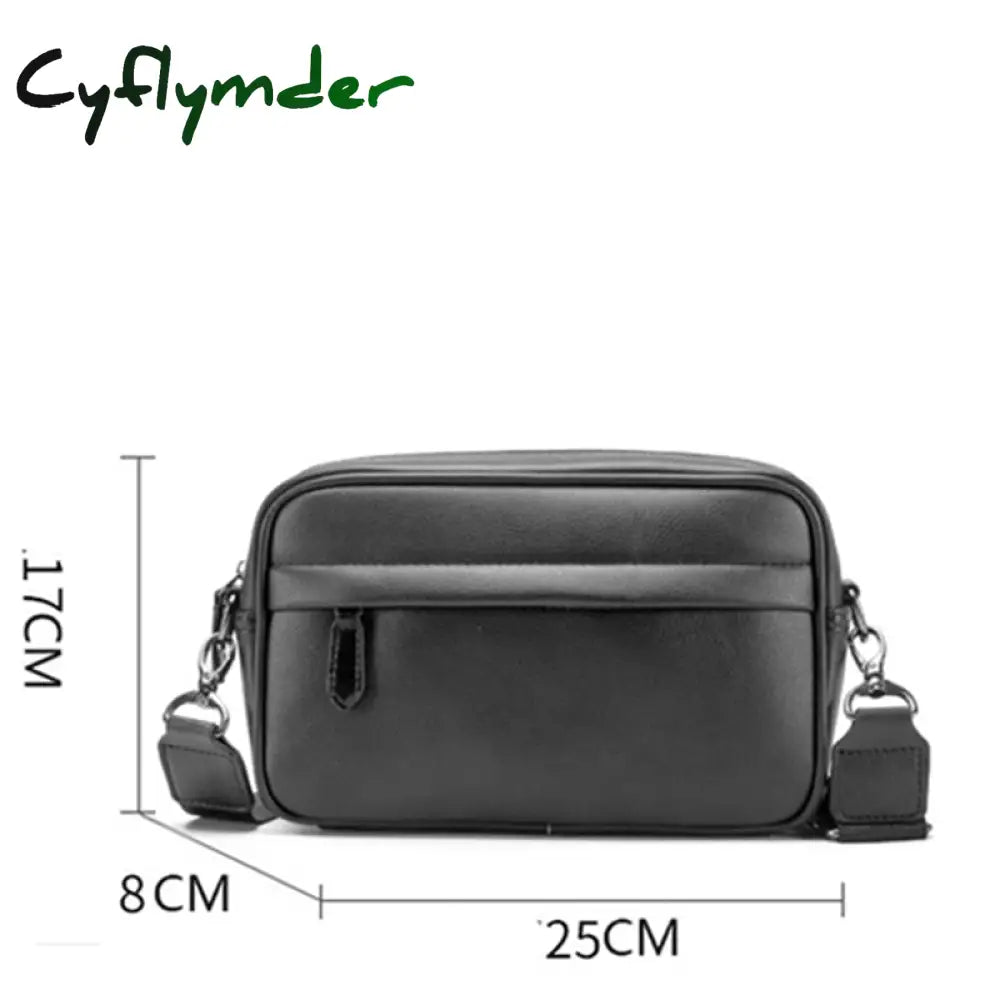 Cyflymder Fashion Luxury Men’s Crossbody Bag Business Pu Leather Shoulder Bags Men Solid Flap