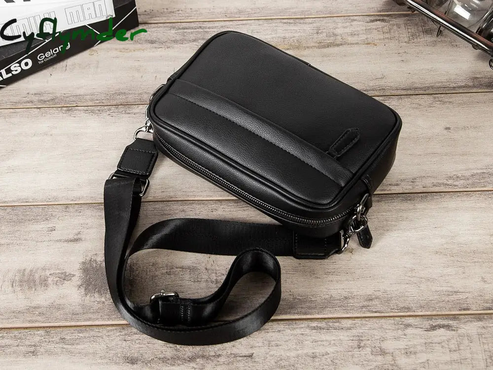 Cyflymder Fashion Luxury Men’s Crossbody Bag Business Pu Leather Shoulder Bags Men Solid Flap