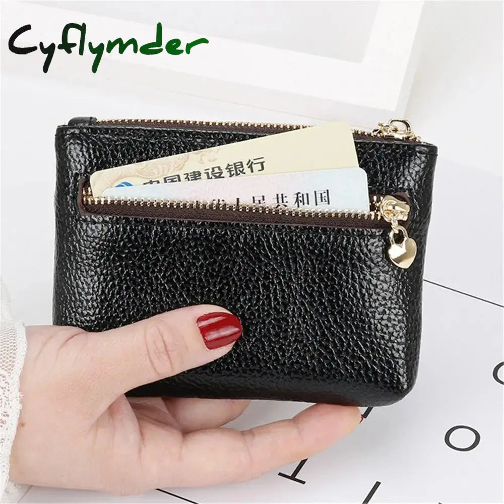 Cyflymder Fashion Lychee Pattern Pu Leather Coin Purse Mini Change Purses Women’s Wallets Card