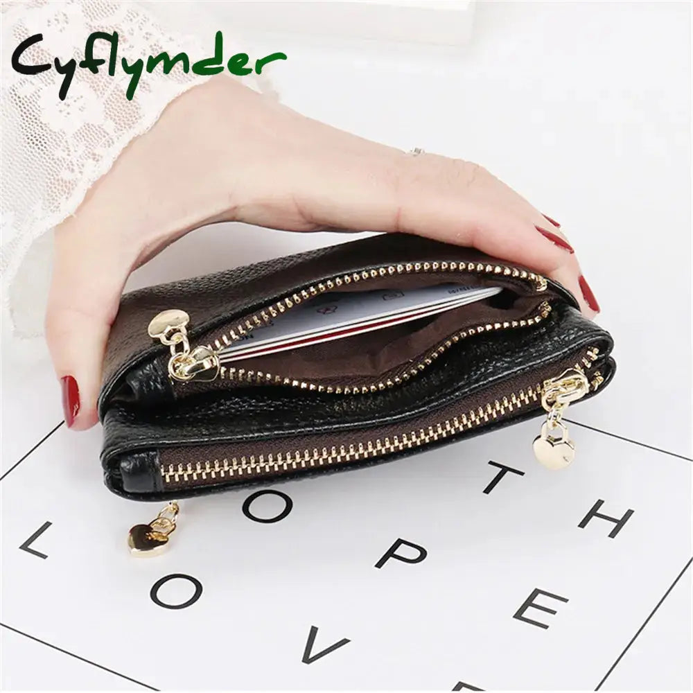 Cyflymder Fashion Lychee Pattern Pu Leather Coin Purse Mini Change Purses Women’s Wallets Card