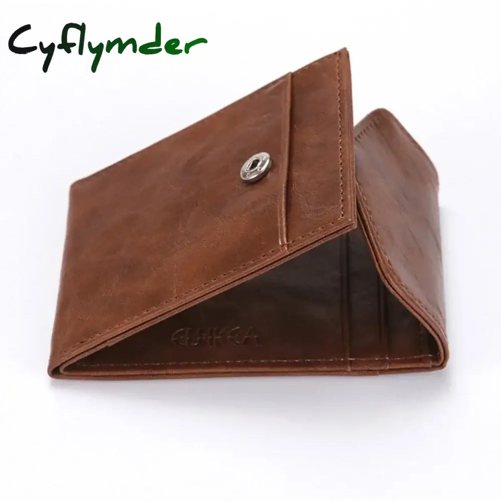 Cyflymder Fashion Male Wallet Women Men Mini Ultrathin Leather Slim Coins Purse Credit Id & Card