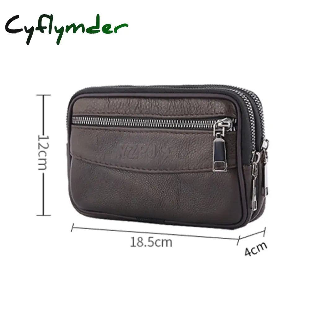 Cyflymder Fashion Men Multi-Function Pu Leather Fanny Waist Bag Casual Mobile Phone Purse Pocket