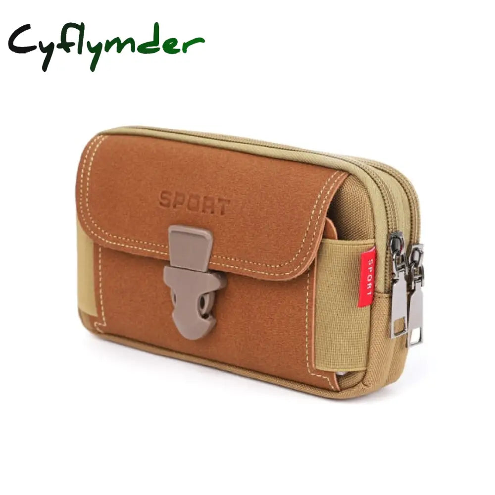 Cyflymder Fashion Men Multi-Function Pu Leather Fanny Waist Bag Casual Mobile Phone Purse Pocket