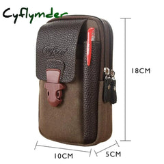 Cyflymder Fashion Men Multi-Function Pu Leather Fanny Waist Bag Casual Mobile Phone Purse Pocket