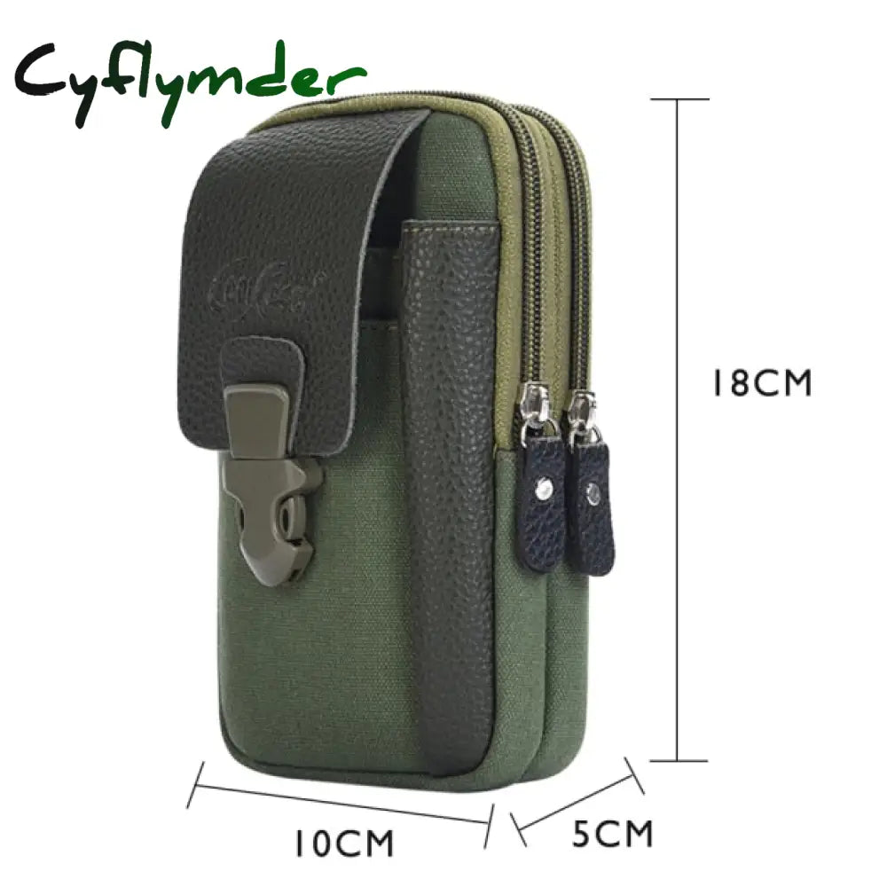 Cyflymder Fashion Men Multi-Function Pu Leather Fanny Waist Bag Casual Mobile Phone Purse Pocket