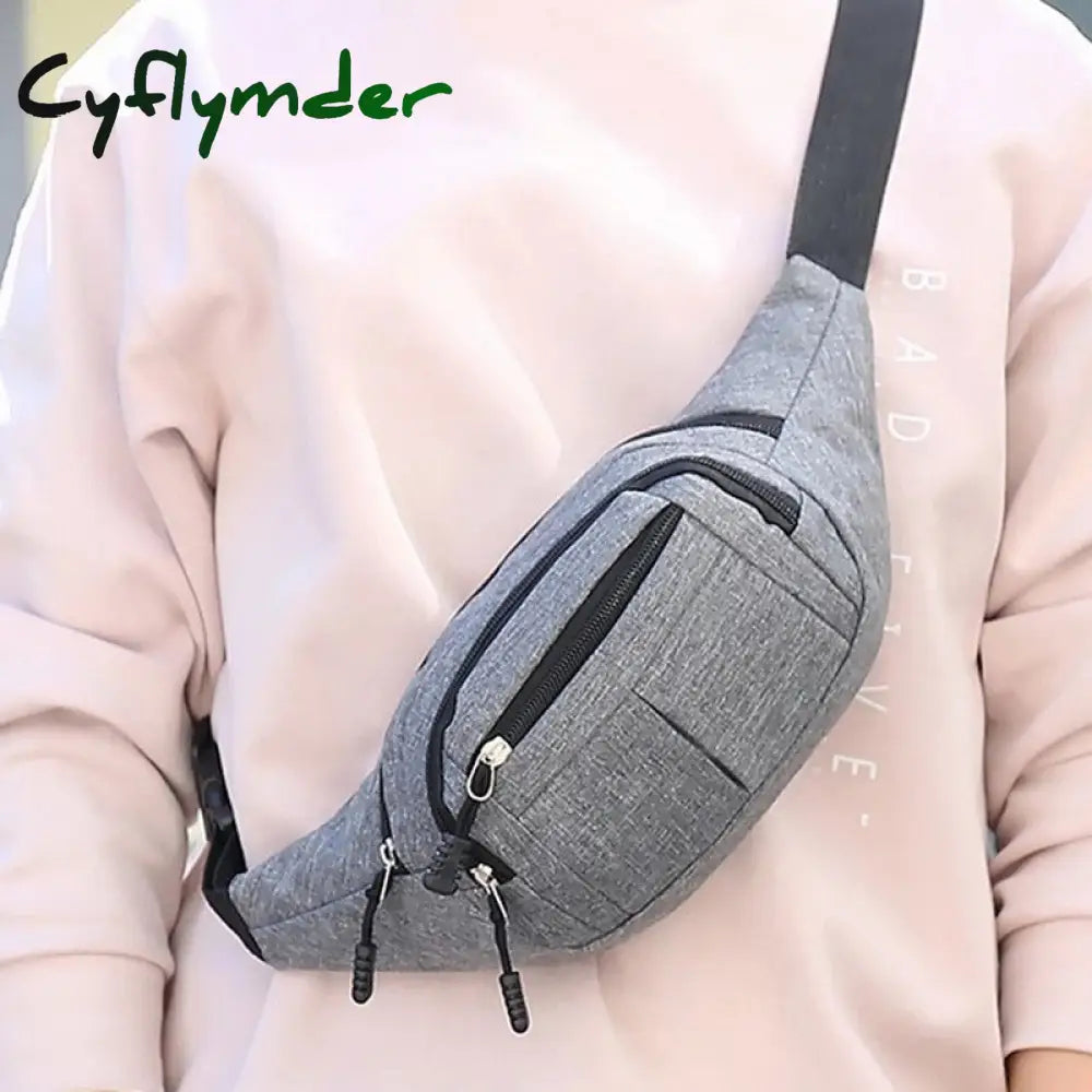 Cyflymder Fashion Men Women Waist Bag Casual Fanny Pack Purse Large Phone Belt Pouch Canvas Outdoor