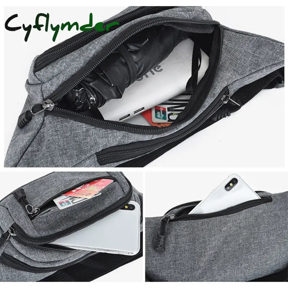 Cyflymder Fashion Men Women Waist Bag Casual Fanny Pack Purse Large Phone Belt Pouch Canvas Outdoor